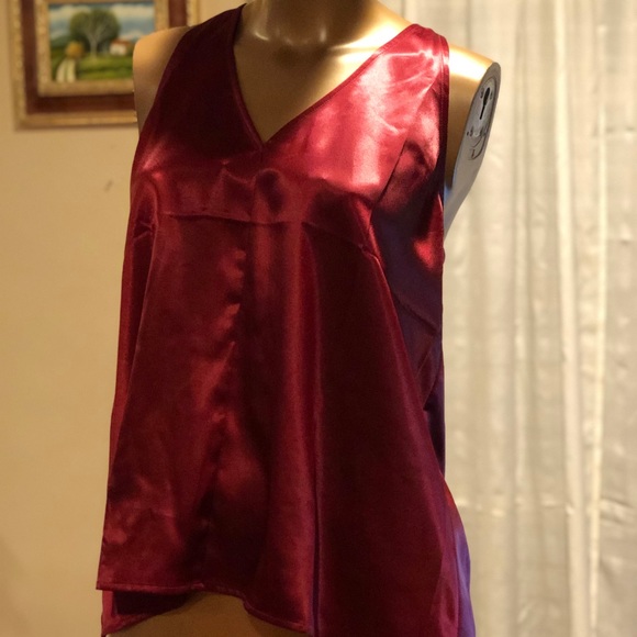 Loft draped back red satin top - Picture 5 of 5